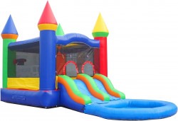 Rainbow Castle Bounce Combo with Pool(Dry Or Wet)