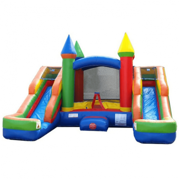 Double Rainbow Slide Bounce House Combo(Dry Or Wet)