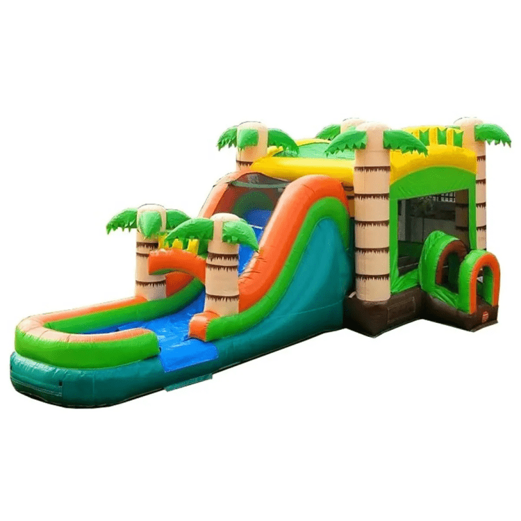Mega Tropical Waterslide Bounce House Combo(Dry Or Wet) Mega Tropical Waterslide Bounce House Combo(Dry Or Wet)